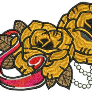 Yellow roses embroidery design