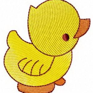 Yellow rubber duck embroidery design