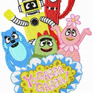 Rock, Muno, Plex, Foofa, Toodee in Gabba Land embroidery design
