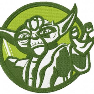 Yoda badge embroidery design