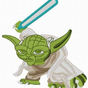 Yoda brave embroidery design