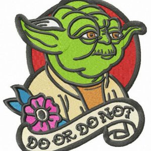 Yoda DO OR DO NOT embroidery design