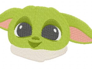 Yoda kid face embroidery design