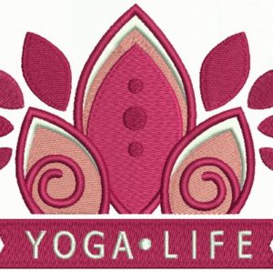 Yoga life embroidery design