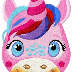 Young unicorn embroidery design