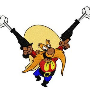 Yosemite Sam with guns embroidery design