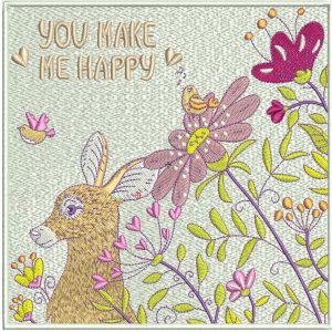 You make me happy embroidery design