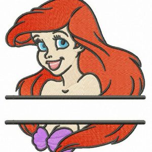 Young Ariel monogram embroidery design