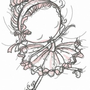 Young ballerina embroidery design
