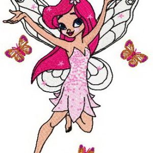 Young butterfly fairy 2 embroidery design