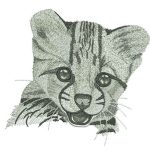 Young cheetah portrait embroidery design