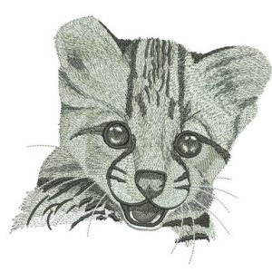 Young cheetah portrait embroidery design