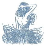 Young dancer embroidery design