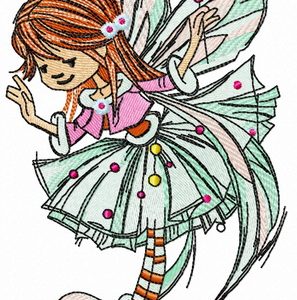 Young fairy girl embroidery design