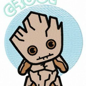 Young Groot embroidery design