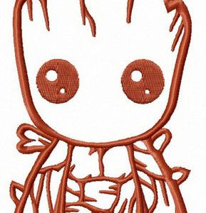 Young Groot embroidery design