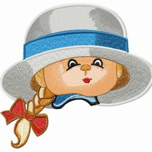 Young lady embroidery design