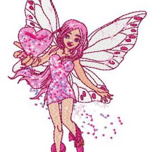 Young love fairy embroidery design