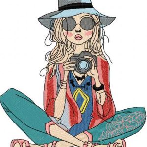 Lady photographer 4 embroidery design
