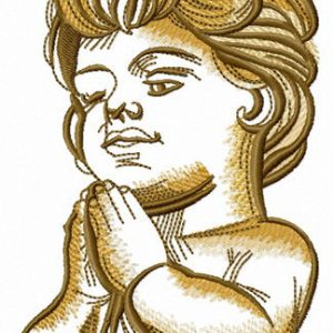 Young prayer embroidery design