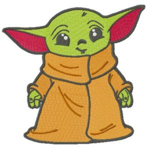 Young Yoda embroidery design