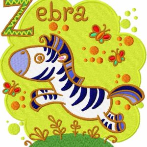 Zebra 5 embroidery design