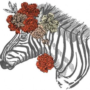 Modern Zebra embroidery design