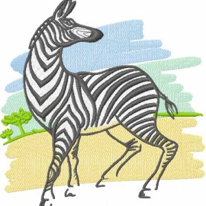 Zebra sketch embroidery design