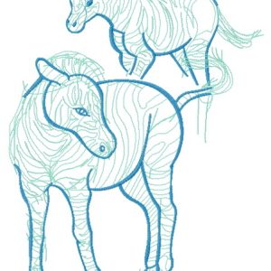 Zebra sketch embroidery design