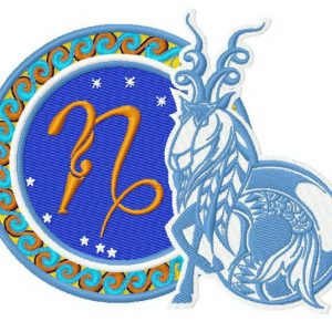 Zodiac sign Сapricorn 2 embroidery design