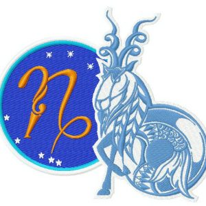 Zodiac sign Сapricorn 3 embroidery design