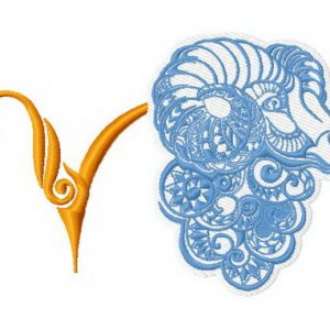 Zodiac sign Aries 4 embroidery design