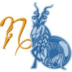 Zodiac sign Сapricorn 4 embroidery design