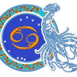 Zodiac sign Cancer 2 embroidery design