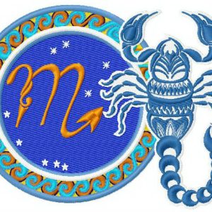 Zodiac sign Scorpio 2 embroidery design