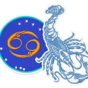 Zodiac sign Cancer 3 embroidery design