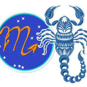 Zodiac sign Scorpio 3 embroidery design