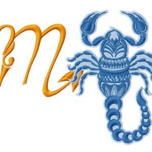 Zodiac sign Scorpio 4 embroidery design