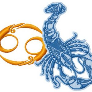 Zodiac sign Cancer 4 embroidery design
