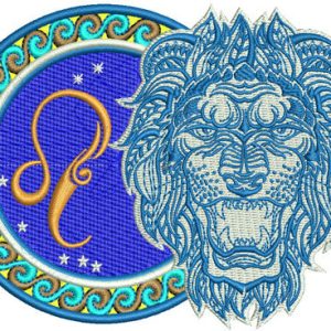Zodiac sign Leo 2 embroidery design