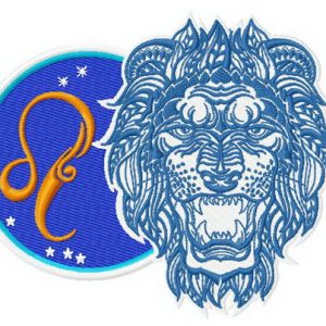 Zodiac sign Leo 3 embroidery design
