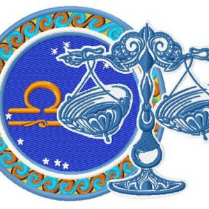 Zodiac sign Libra 2 embroidery design