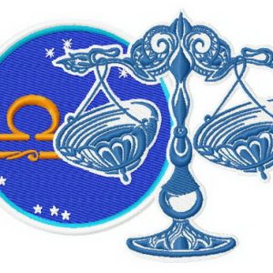 Zodiac sign Libra 3 embroidery design