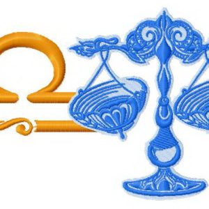 Zodiac sign Libra 4 embroidery design