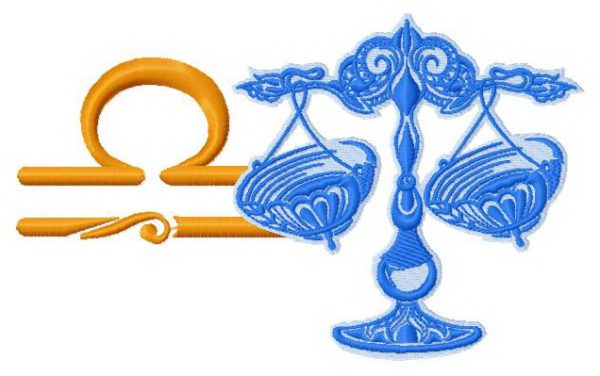 Zodiac sign Libra 4 embroidery design
