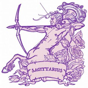 Zodiac sign Sagittarius 5 embroidery design