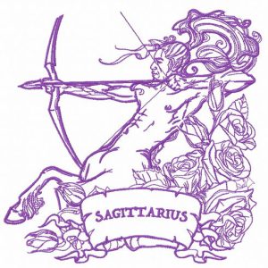 Zodiac sign Sagittarius 6 embroidery design