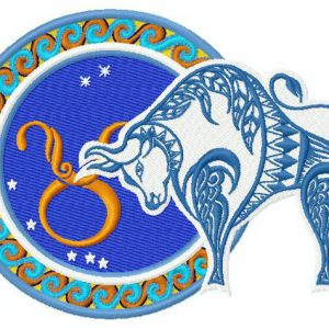 Zodiac sign Taurus 2 embroidery design