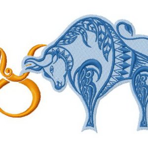 Zodiac sign Taurus 4 embroidery design