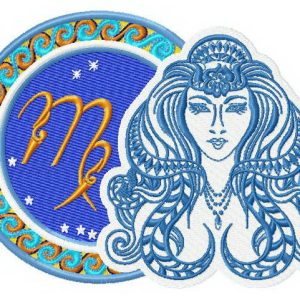 Zodiac sign Virgo 2 embroidery design